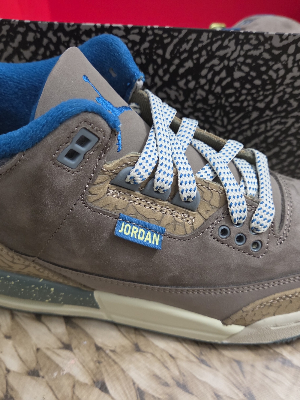 Air Jordan 3 (GS) Brown & Blue Suede Sneakers